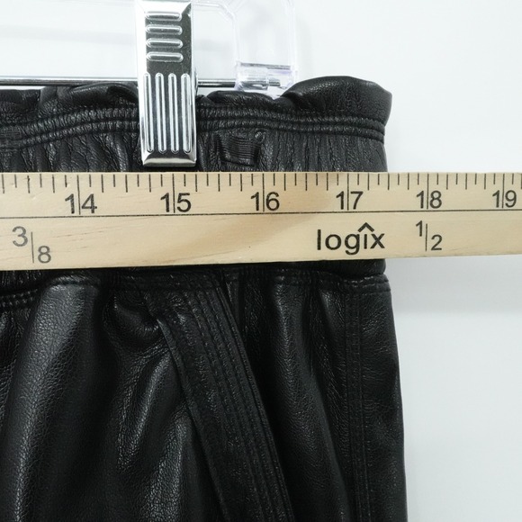 Melissa Nepton Kaja Pants Womens XL‎ Black Faux Leather Jogger Minimalist Casual - Picture 4 of 11